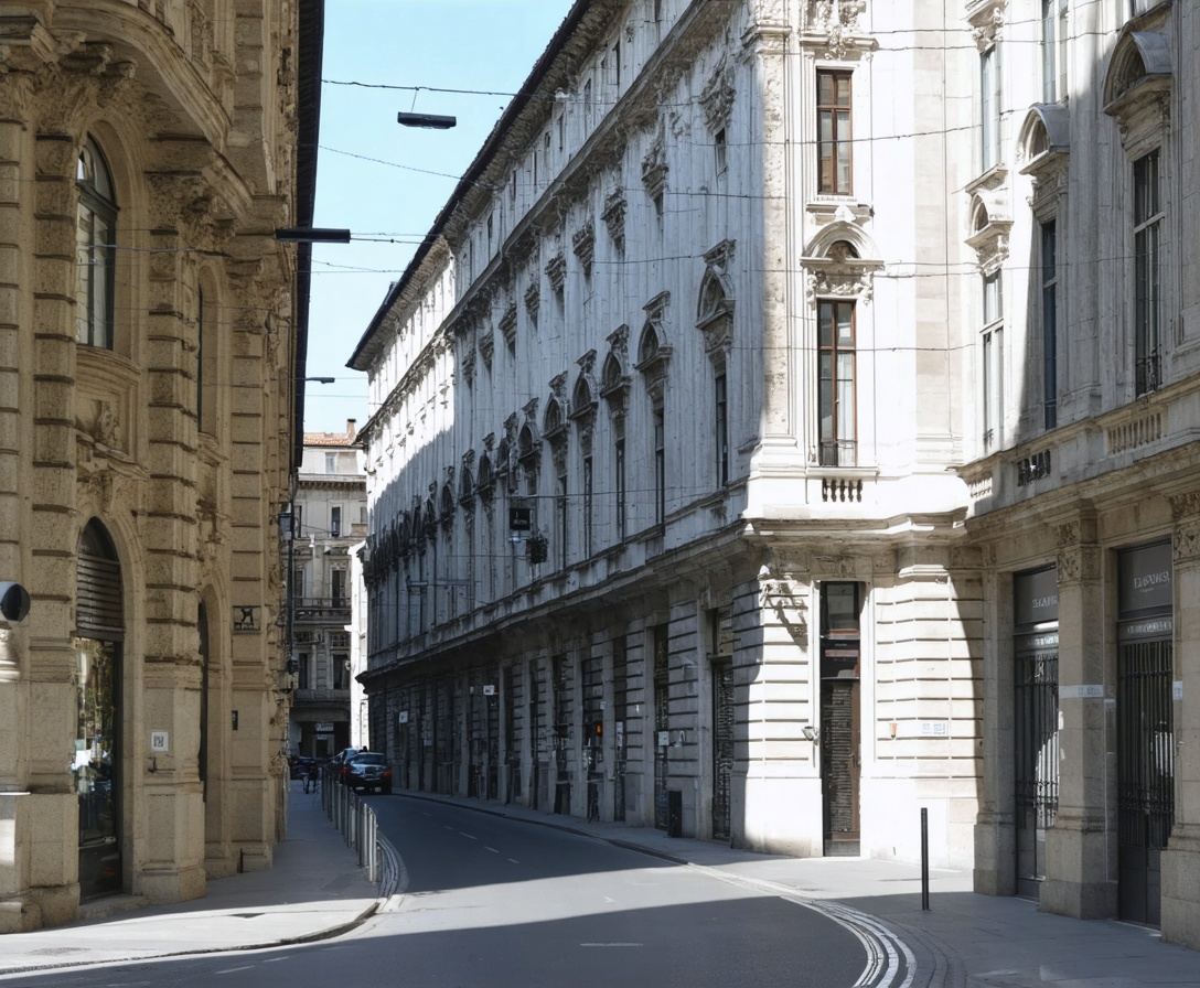 Scorcio caratteristico di Via della Moscova a Milano nei pressi della sede AI Craft